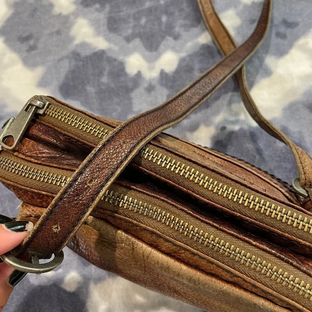 Liebeskind Berlin Genuine Leather Crossbody Purse - Brown Leather - Picture 5 of 8